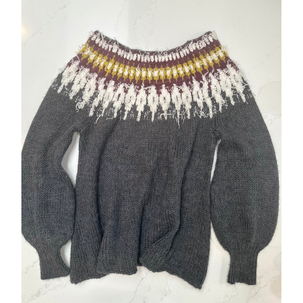 Free People Baltic Isle Sweater Boho Indie Western Prairie Oversized Cozy Chic